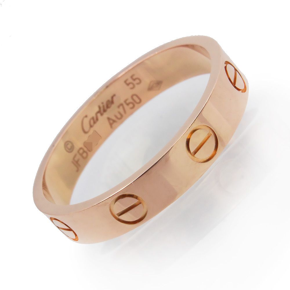 カルティエ スモールモデル ミニ ラブ リング 指輪 #55 15号 K18PG 750