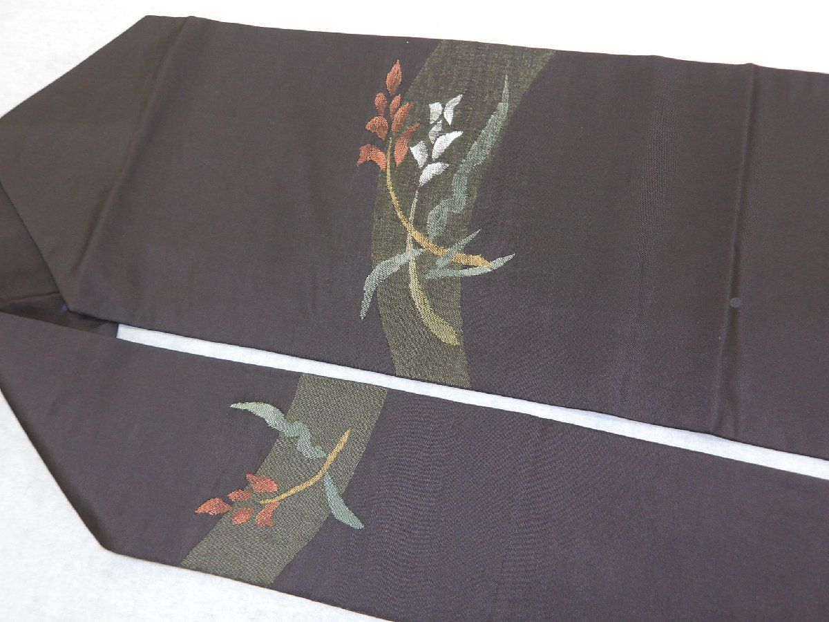 P 41054 手織り すくい織り 九寸 名古屋帯 bｃ