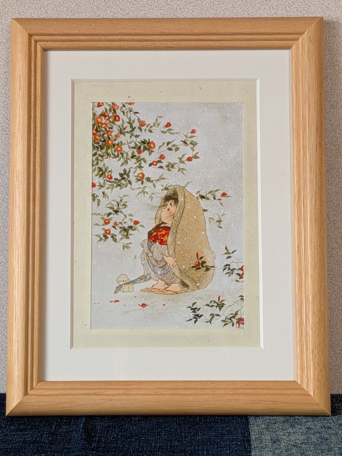 中島潔　額装　 寒椿 寒椿」中島潔画伯 ポストカードの額装品 - メルカリ