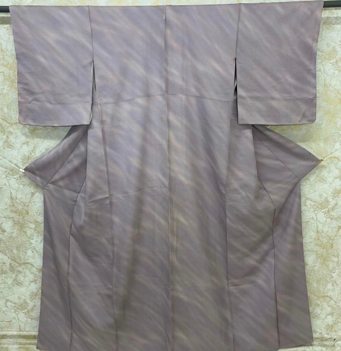 kimono one kimonoarisa 同然 グラデーションが美しい小紋 縮緬 仕付け糸付き 一つ紋 広衿 正絹 裄63肩丈158 着物帯小紋普段着名古屋帯洒落袋帯半幅帯