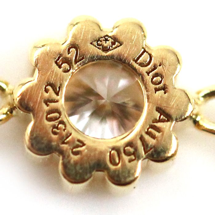 Dior ディオール K18YG イエローゴールド ミミローズ ダイヤ チェーン