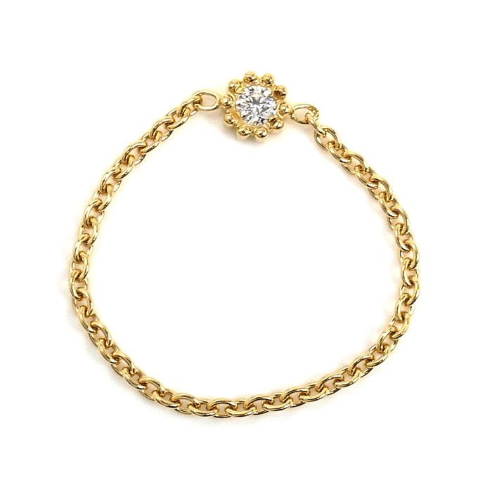 【美品】Dior Mimirose リング　K18 イエローゴールドダイヤモンド Dior ディオール K18YG イエローゴールド ミミローズ ダイヤ チェーン