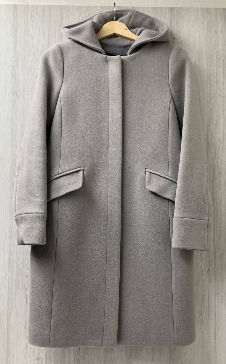 UNITED ARROWS green label relaxing 3625-126-1191 KF W 2WAY ノーカラー HOODコート サイズ36 グレー