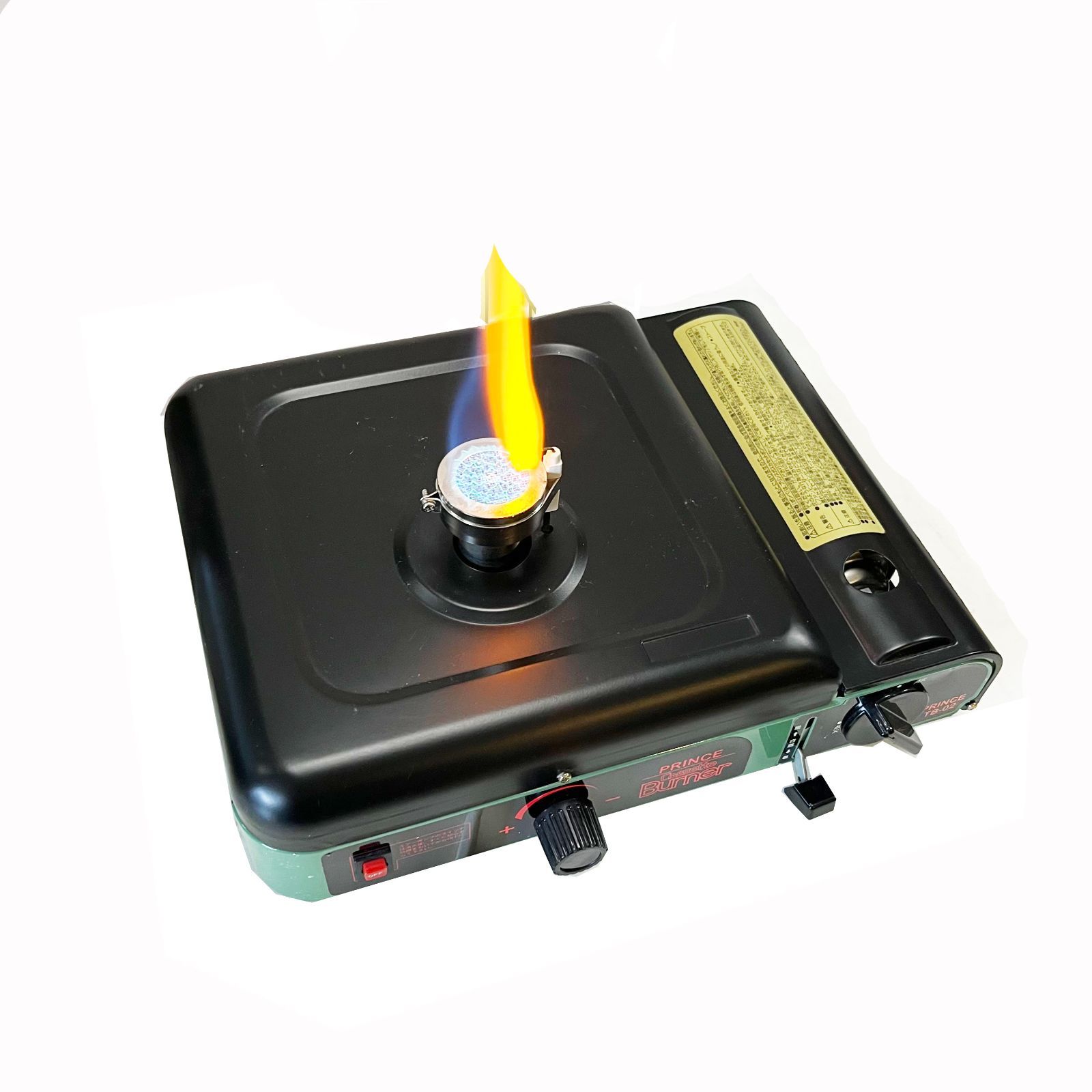 PRINCE プリンス カセットバーナー TB-02 着火 済 2009年製 エアポンプ内蔵 手工芸 アートクラフト ガラス アウトドア