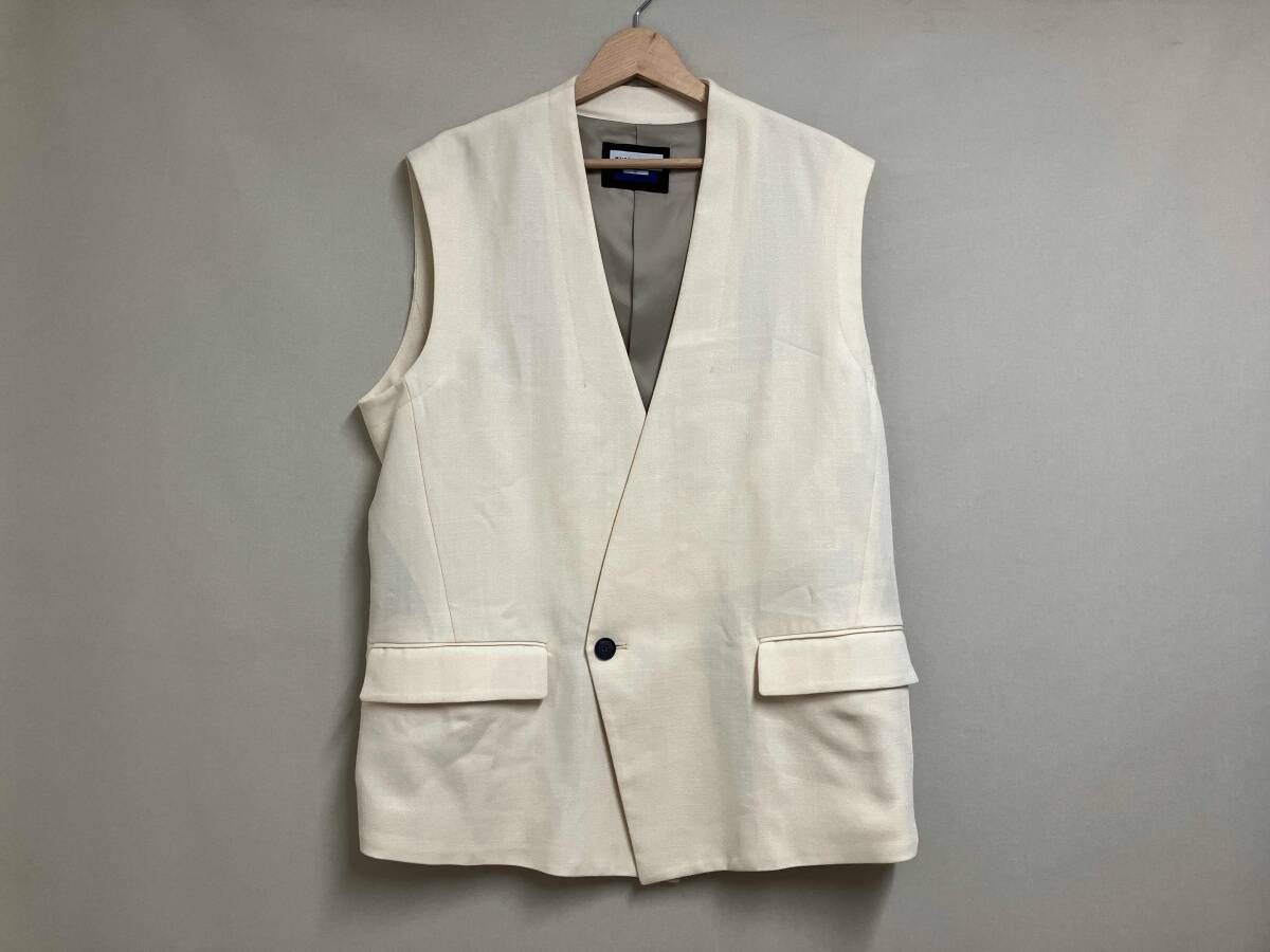 MAISON SPECIAL メゾン Prime Over Colloarless Gilet プライム オーバー レス ジレ サイズ01 イエロー