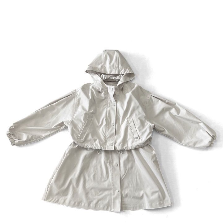 キッズ mezzo piano junior メゾピアノジュニア 8141301-229 マルチWAYガーリーマウンテンパーカ ワンピース セットアップ フーディー ドローコード ハートロゴ 2 WAY 撥水 無地 M 150 アイボリー 94