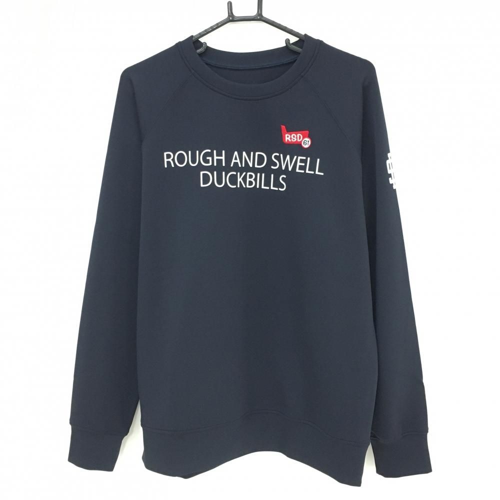 ラフ＆スウェル　ゴルフ　トレーナー　ネイビー　Ｍ　本日限定価格！ 超美品】ラフアンドスウェル トレーナー ネイビー×白 フロントロゴ