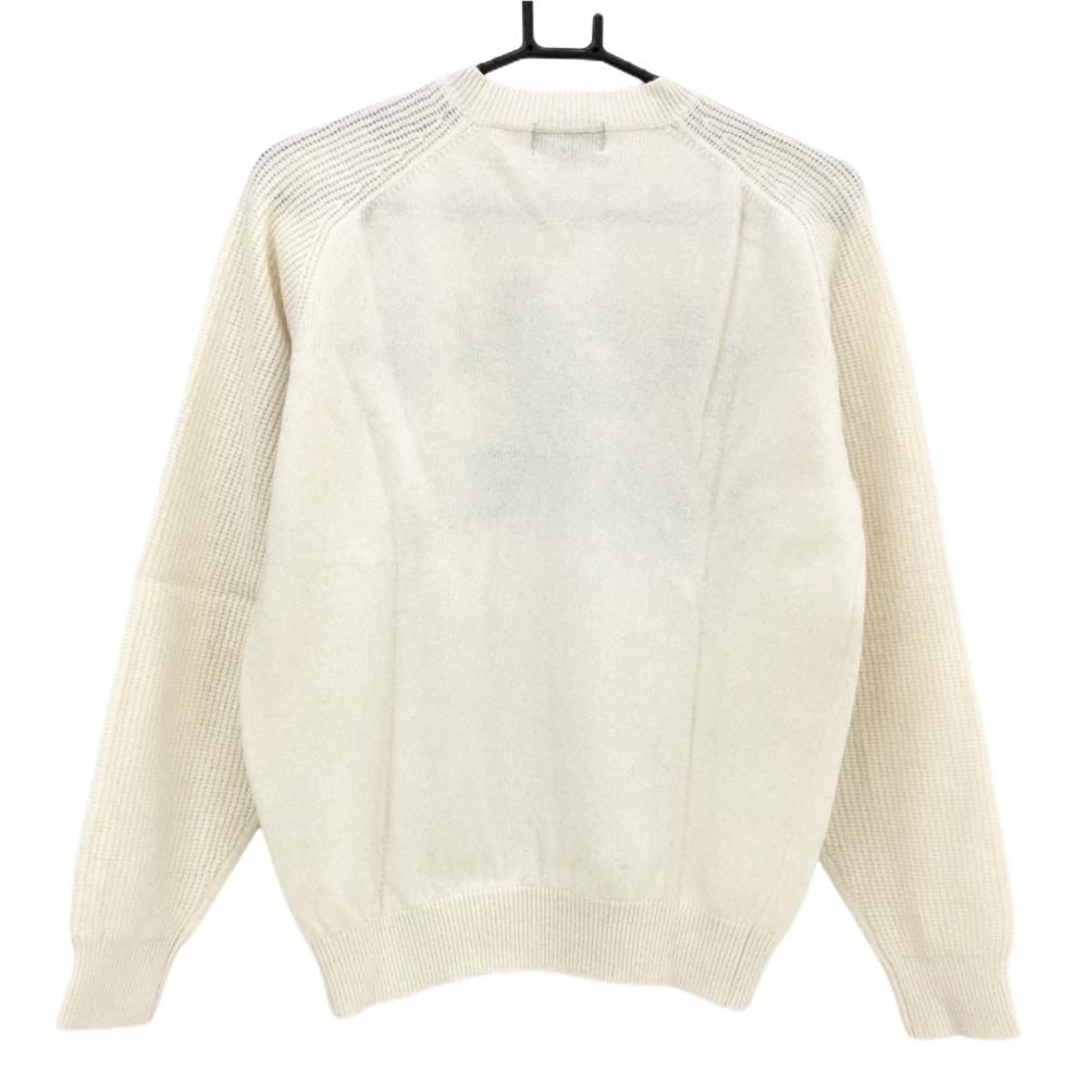 美品】パーリーゲイツ セーター アイボリー×ネイビー フロントロゴ