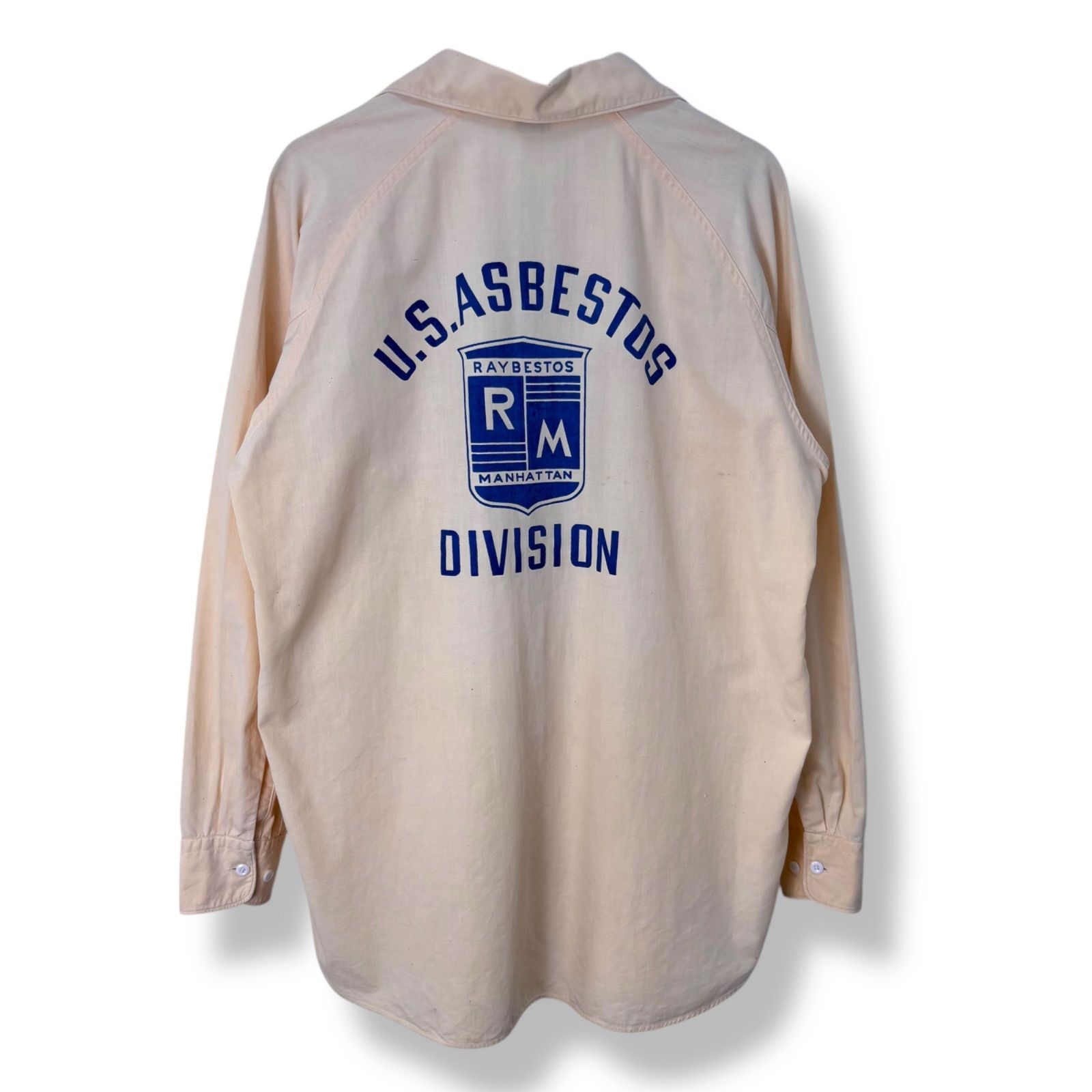 Special 50 s Elbeco BOWLING SHIRT Open Collar 50年代 ボーリング シャツ 長袖 ビンテージ ヴィンテージ 染み込み マチ付き ラグラン アメカジ 古着 大きいサイズ