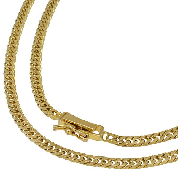 可 K 18 YG 6面ダブル 喜平ネックレス 40 cm 10.2 g A キヘイ 18金 イエローゴールド