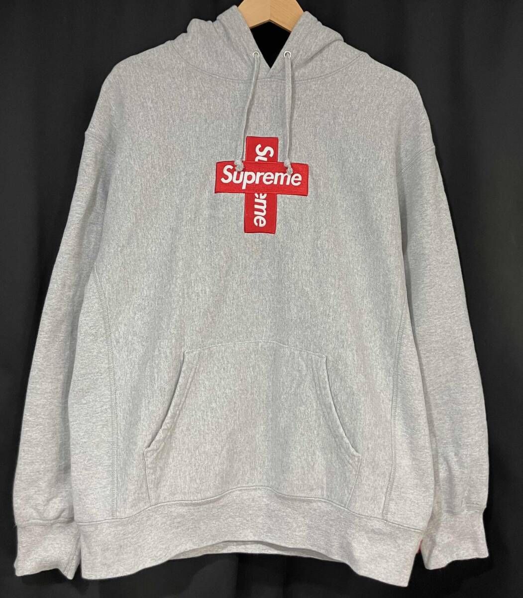 Supreme Cross Box Logo Hooded Sweatshirt グレー 20 AW 長袖 パーカー シュプリーム 表記サイズ M