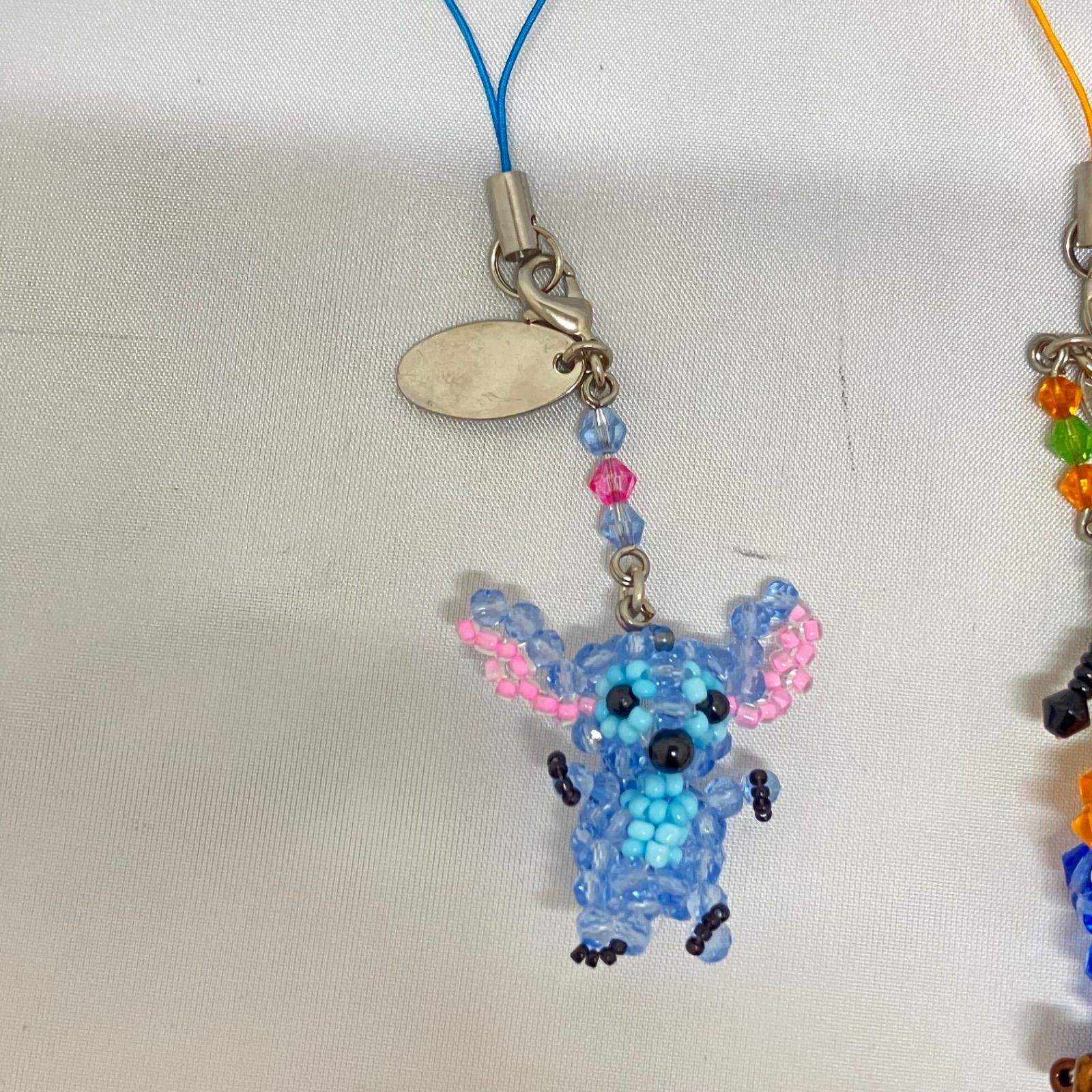 レトロ ディズニービーズストラップ セット スティッチ グーフィー ドナルド デイジー ミッキー チシャネコ