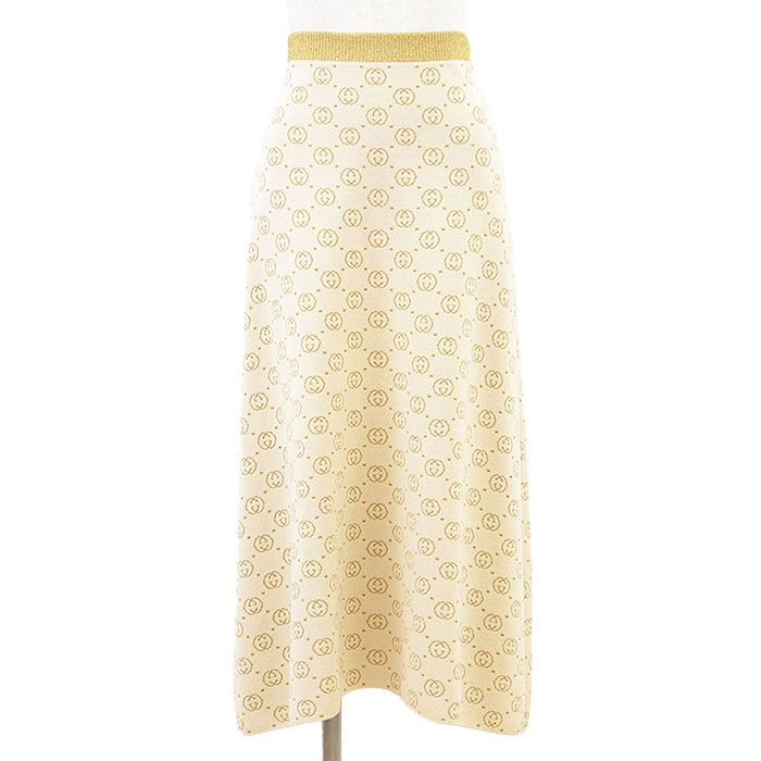 美品　グッチ　GUCCI レオパード　スカート 極美品】GUCCI グッチ ロングスカート GG インターロッキング