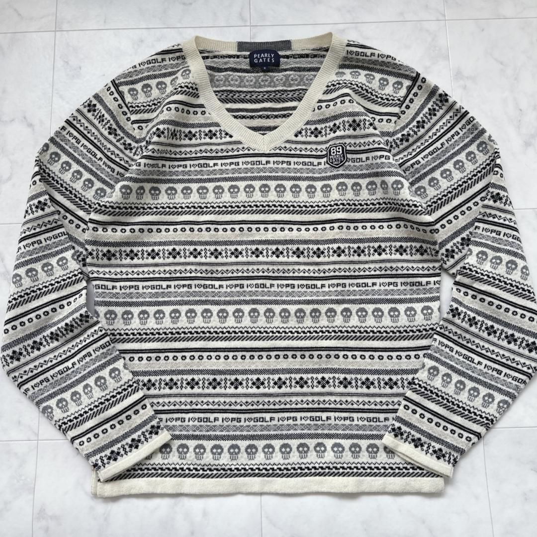 PEARLY GATESパーリーゲイツ I GOLF PG スカル柄ニット