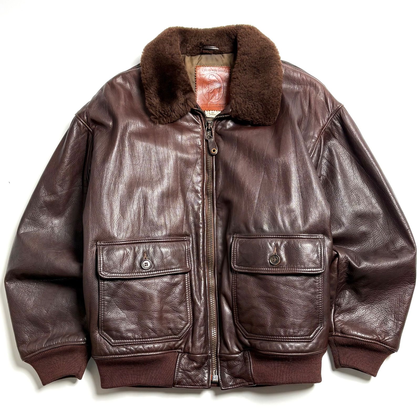 米国製】GOLDEN BEAR レザージャケット 茶 42 フライトジャケット G-1