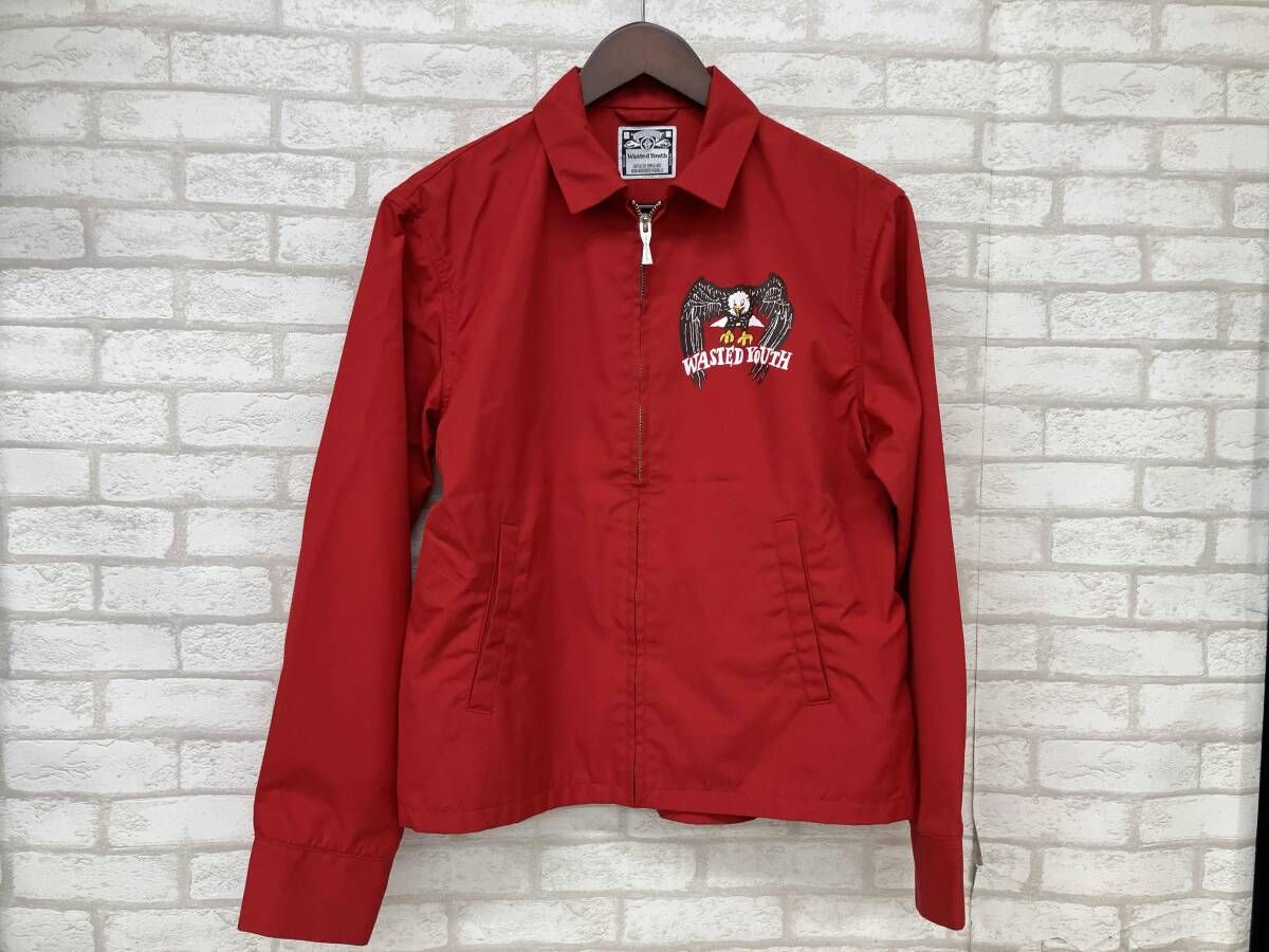 Wasted Youth ウェイステッドユース DRIZZLER JACKET メンズ Sサイズ レッド スウィングトップ ブルゾン