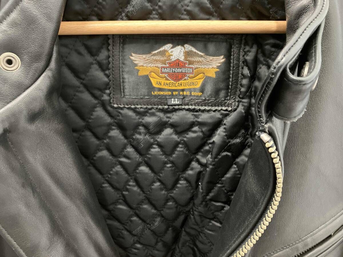 HARLEY DAVIDSON/シングルライダース/レザージャケット/LLサイズ/牛革