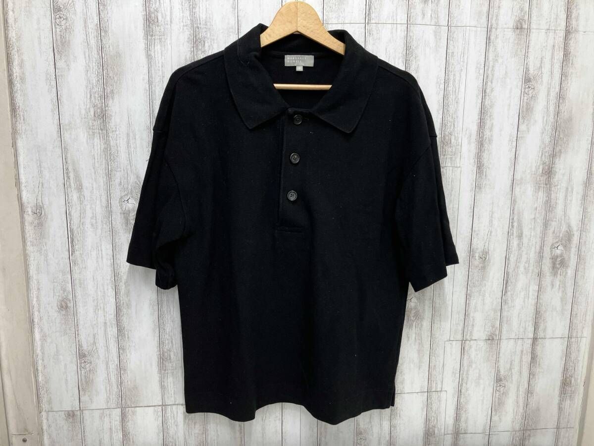 Margaret Howell 579 3166006 BLACK 半袖ポロシャツ