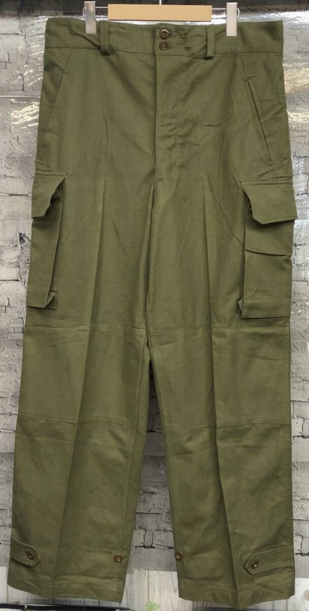 フランス軍 M 47 前期 1954年製 ミリタリー カーゴパンツ サイズ 表記35 XL カーキ
