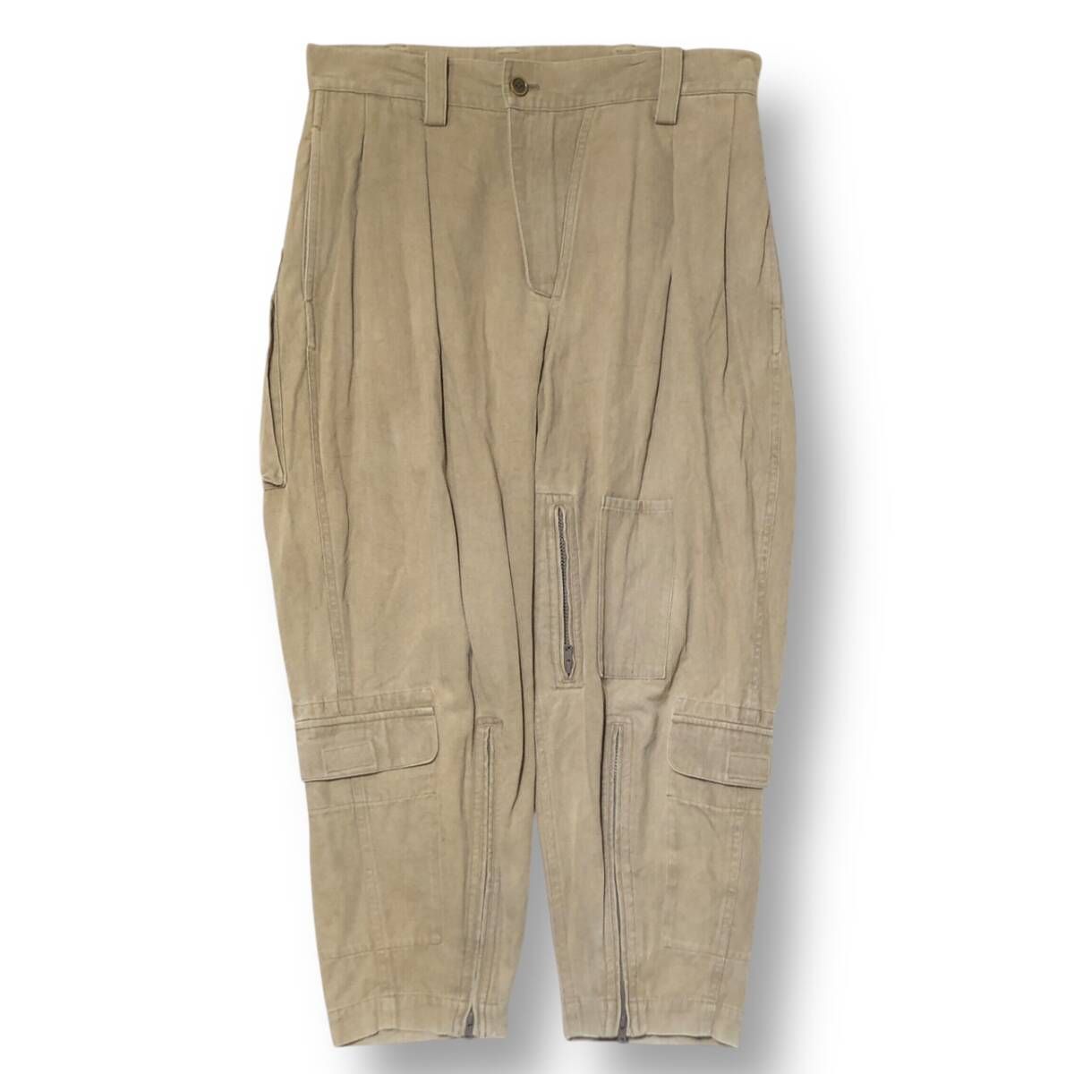 13AW YOHJI YAMAMOTO POUR HOMME zip cargo pants 裾ファスナーカーゴパンツ ベージュ サイズ3 ヨウジヤマモト 