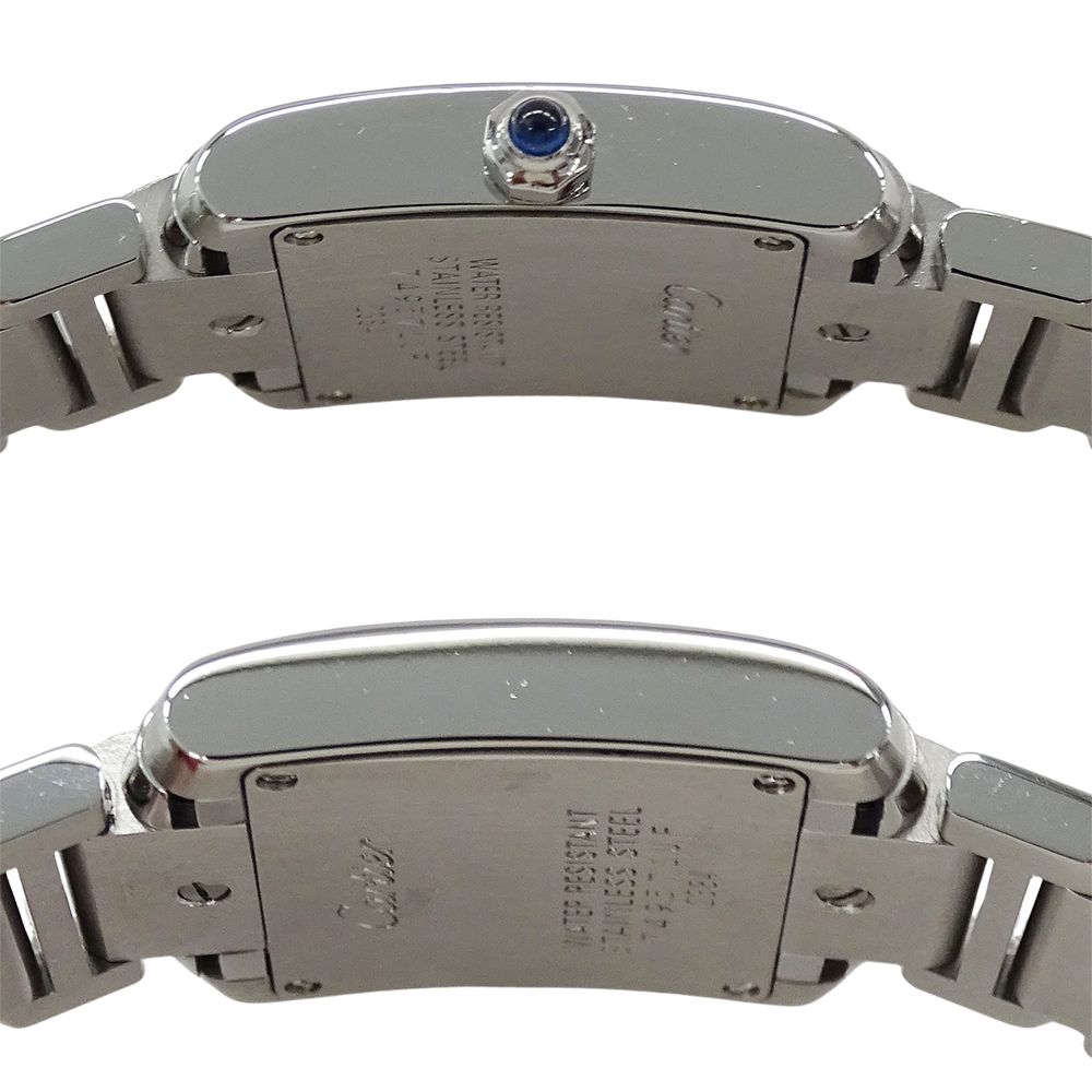 カルティエ Cartier 時計 レディース ブランド タンクフランセーズ SM クオーツ QZ ステンレス SS W51008Q3 シルバー アイボリー スクエア 磨き済み【中古】 Cartier - カルティエ Cartier 時計 レディース ブランド タンク