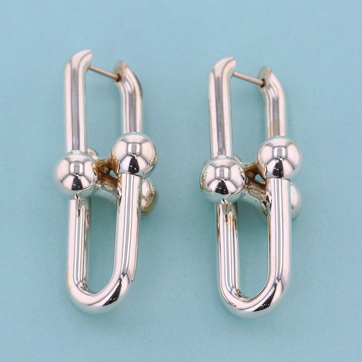 TIFFANY Co ティファニー ハードウェア エクスストラ ラージリンク ピアス 925 レディース スターリングシルバー