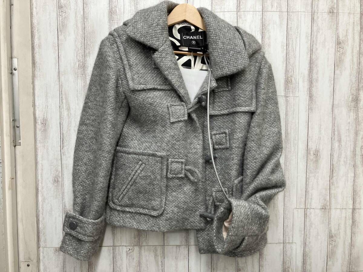 ★お値下げ★ CHANEL ダッフルコート CHANEL／21-22AW ダッフルコート グレー／ココボタン／P71170V62673