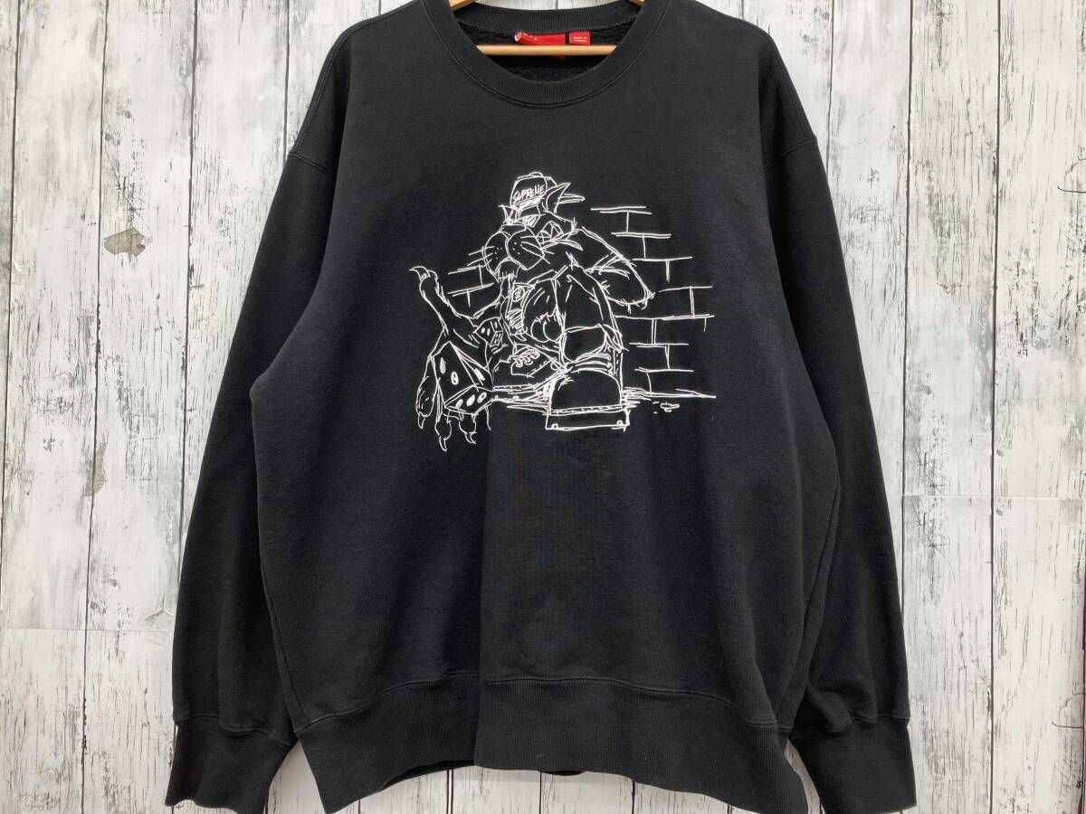 supreme DiceCrewneckBlack 21 AW シュプリーム スウェット 裏起毛 ブラック Lサイズ