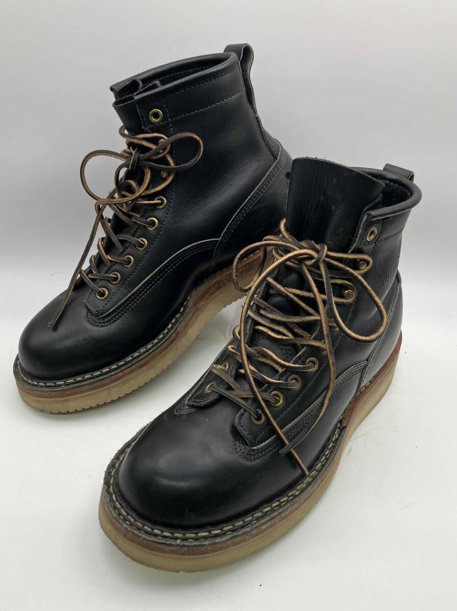 WHITE S ホワイツ ショートブーツ 4 Q FOREMAN 26.5㎝ ブラック 靴紐革製