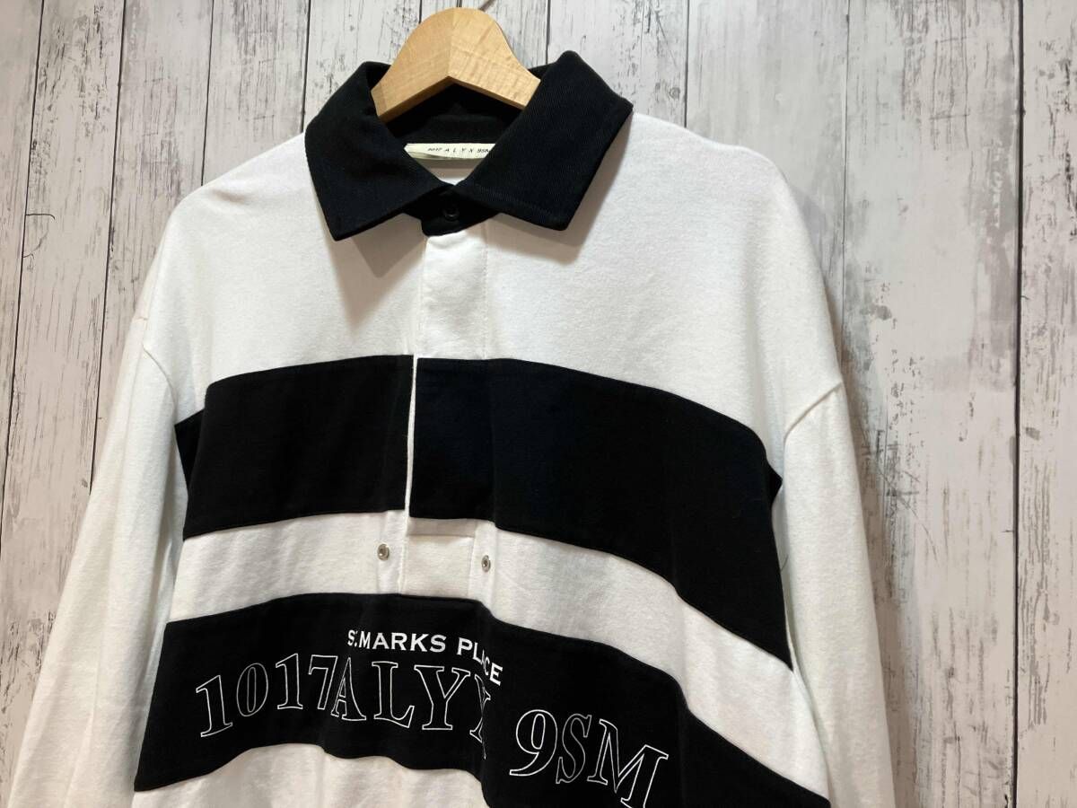 1017 alyx 9 sm 長袖ポロシャツ ホワイト アリクス ポロシャツ