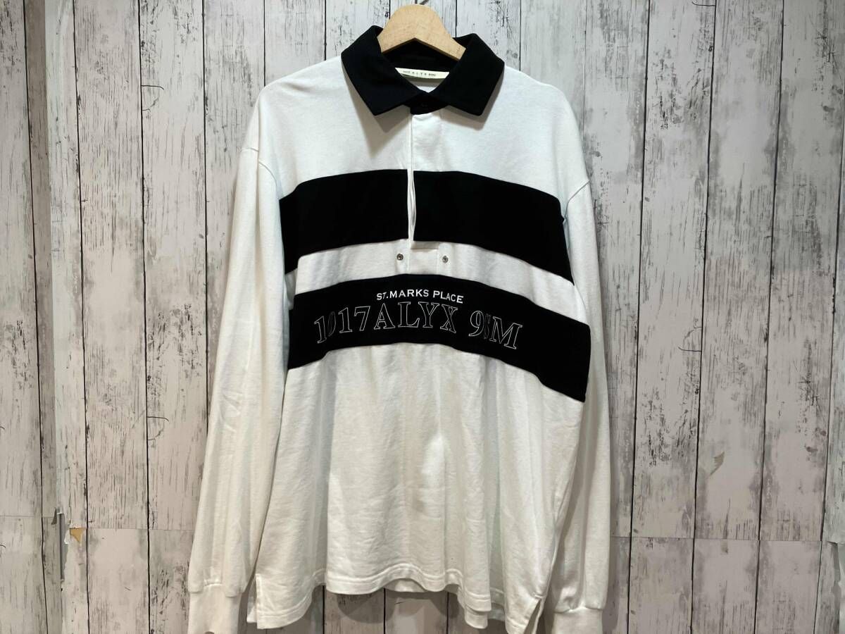 1017 alyx 9 sm 長袖ポロシャツ ホワイト アリクス ポロシャツ