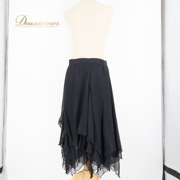 チャコット　社交ダンス　スカート　S ブラック　豪華フリル　ダンス衣装 社交ダンス 衣装 スカート ブラック系 チャコット Chacott 黒 無地