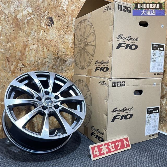 マナレイ ユーロスピードF 10 17インチ 7 17 38 5 H 114 3 ホイール 4本 クラウン カローラクロス 30アルファード 等 002