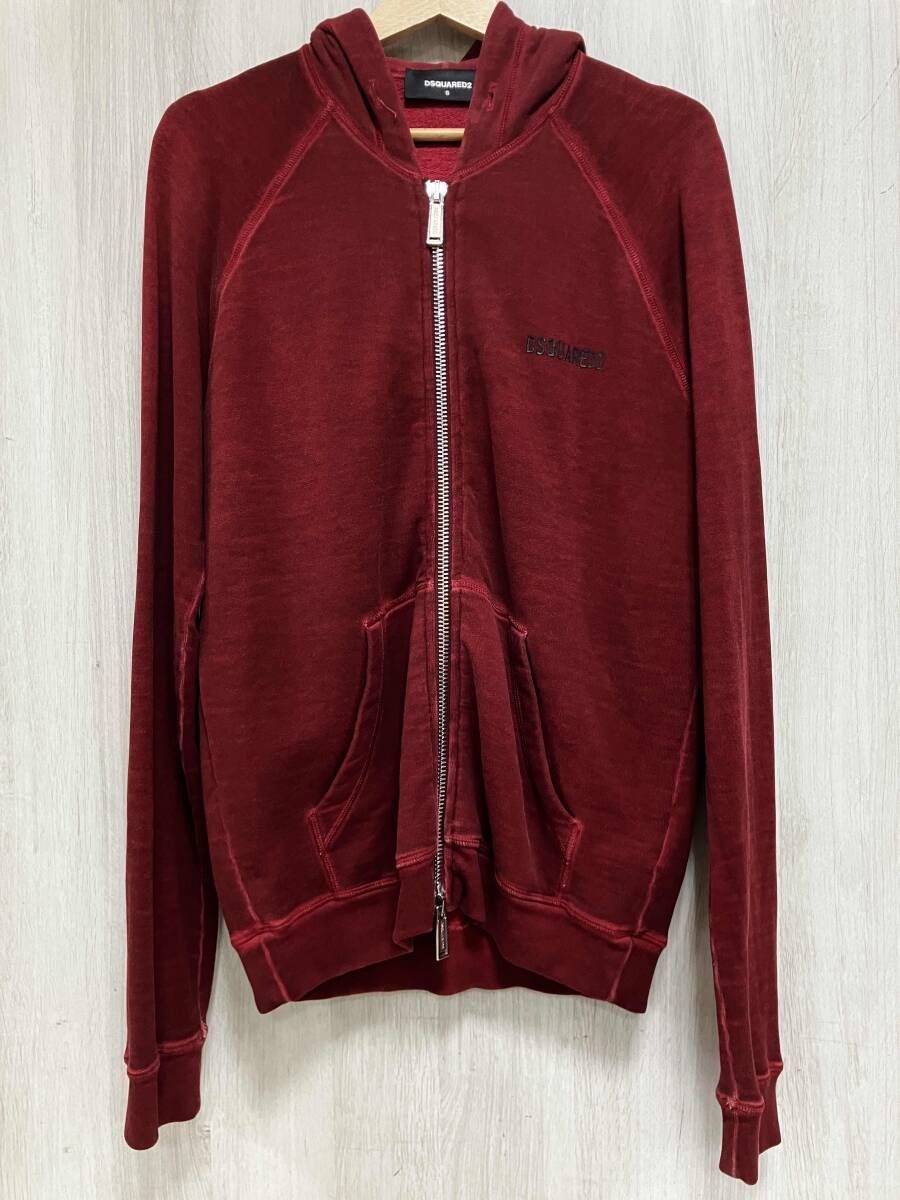 ディースクエアード パーカー ジップアップパーカー ワインレッド サイズS S 25030
