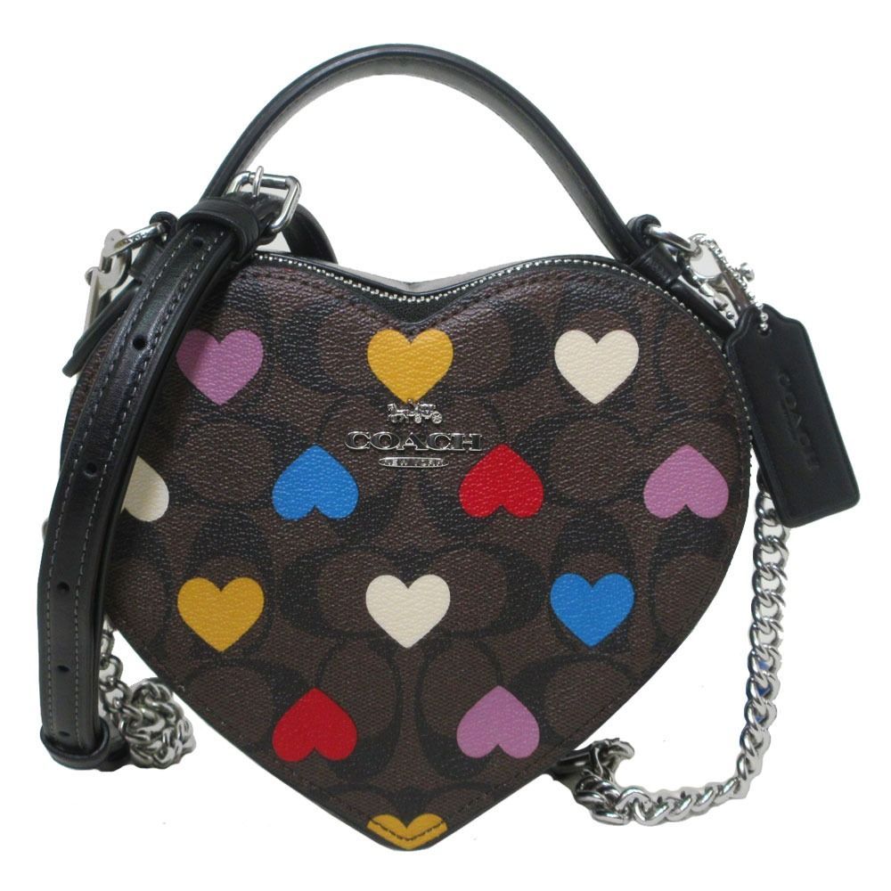 coach ショルダーバッグ　ハート セール☆Coachハート型カラーブロック2wayクロスボディバッグ (Coach