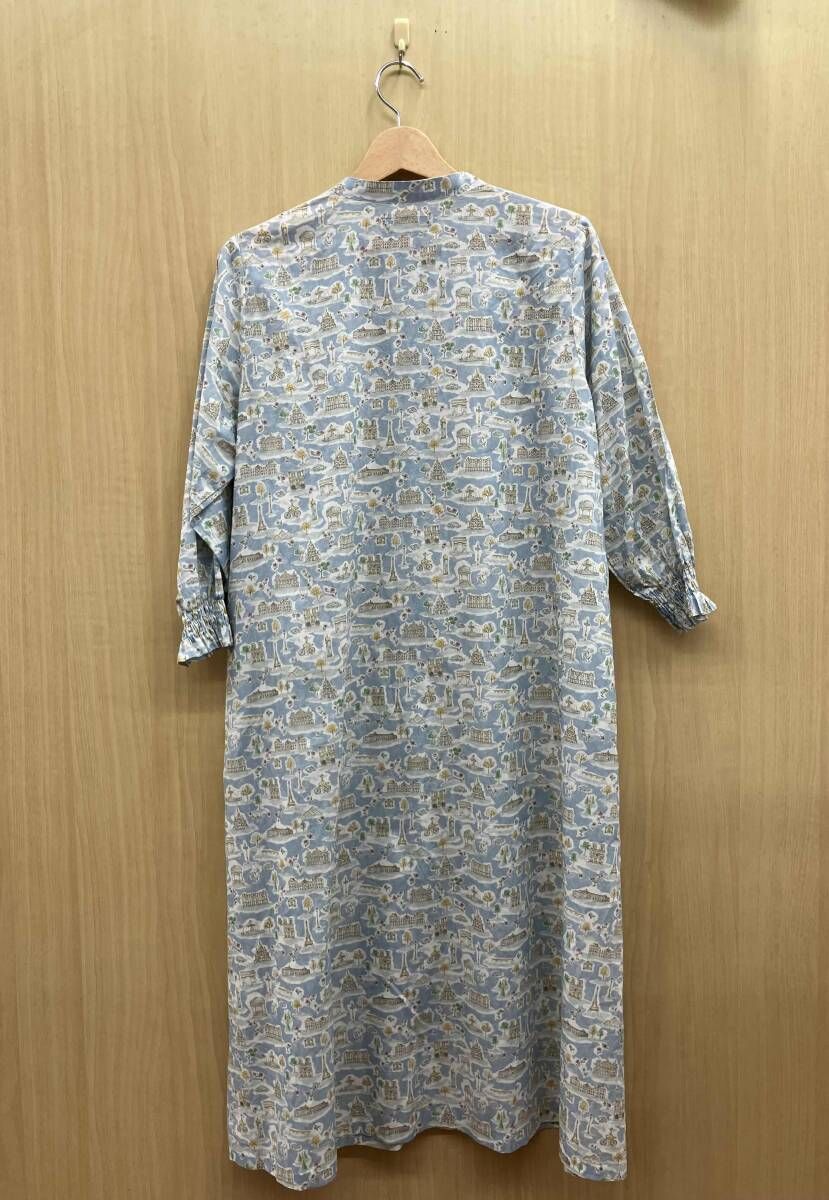 SHOWER PARTY シャワーパーティー 長袖ワンピース リバティ ブルー 綿