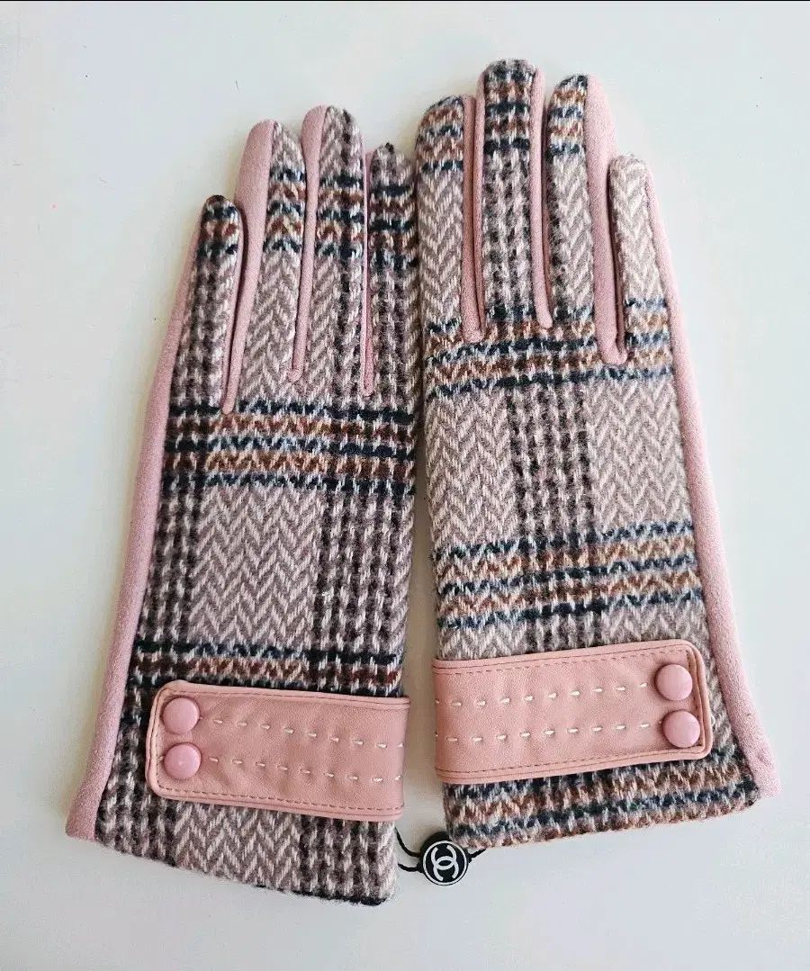 ピンク ウール スウェード レディース手袋
