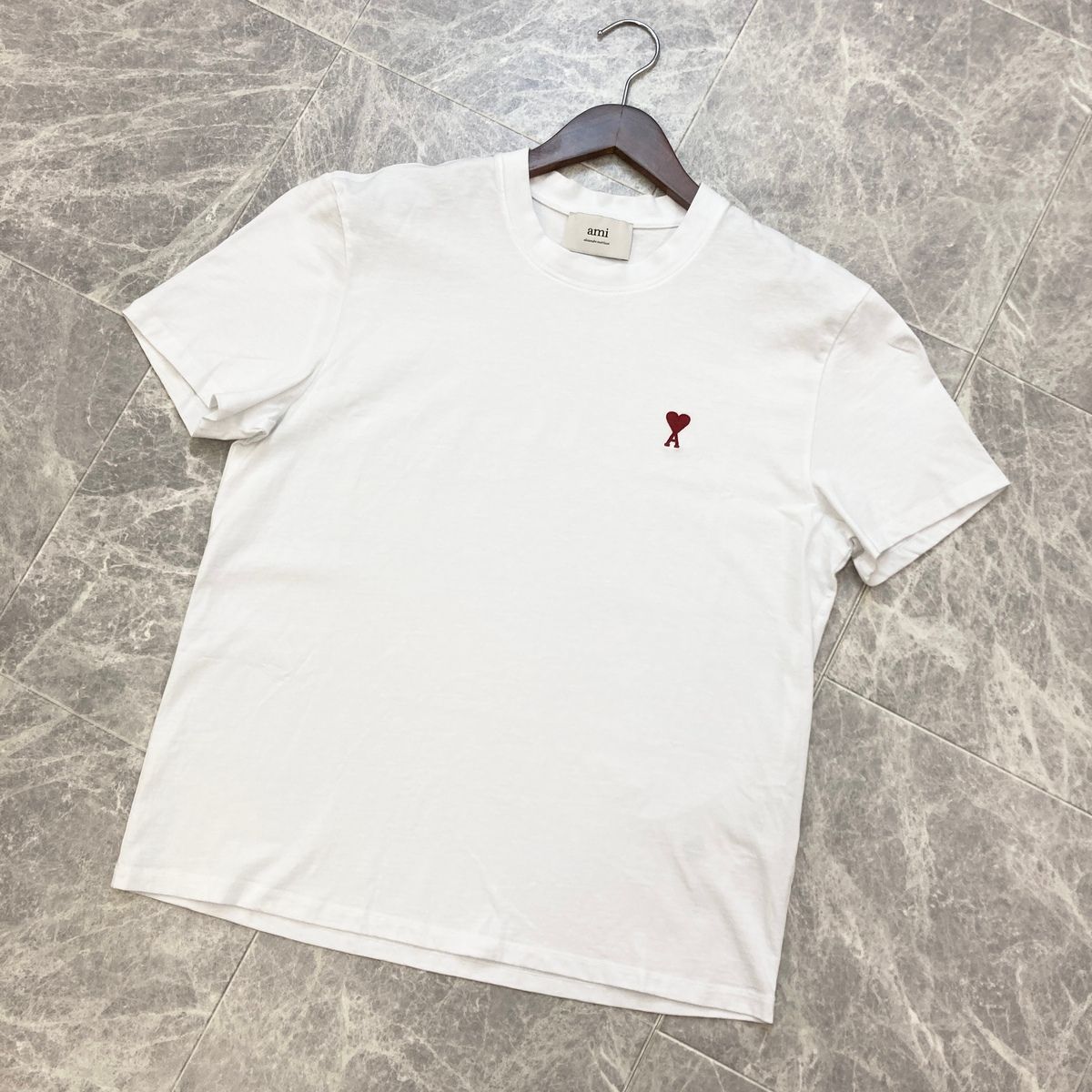 ami alexandre mattiussi アミアレクサンドル マテュッシ de Coeur Tシャツ 半袖Ｔシャツ 724 ユニセックス L コットン ホワイト レッド