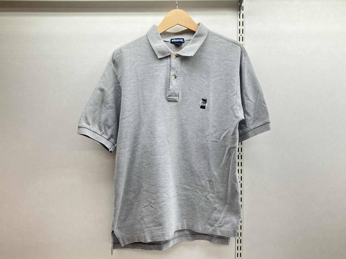OLD STUSSY ステューシー 半袖 ポロシャツ 紺タグ サイズ M グレー