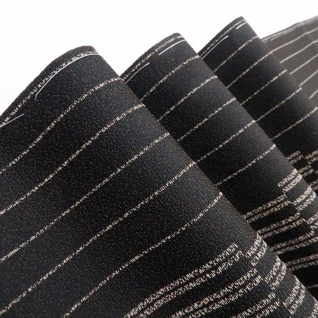 ❁tomihisa❁ 縦縞 着物 正絹 仕付け糸付 漂う大人の品と余裕にリズムを操る縦縞”西陣お召 7298