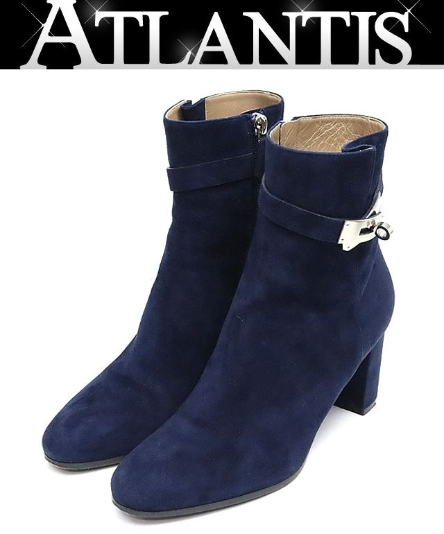 広尾店】エルメス HERMES ネオ ショートブーツ ケリー金具 スエード