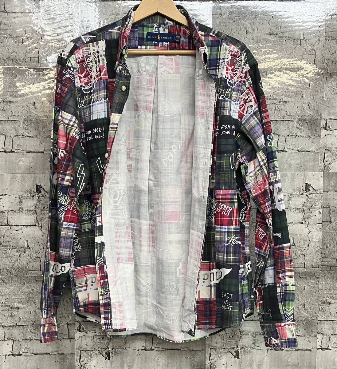 ラルフローレン パッチワーク ラガーシャツ マルチカラー L y2k