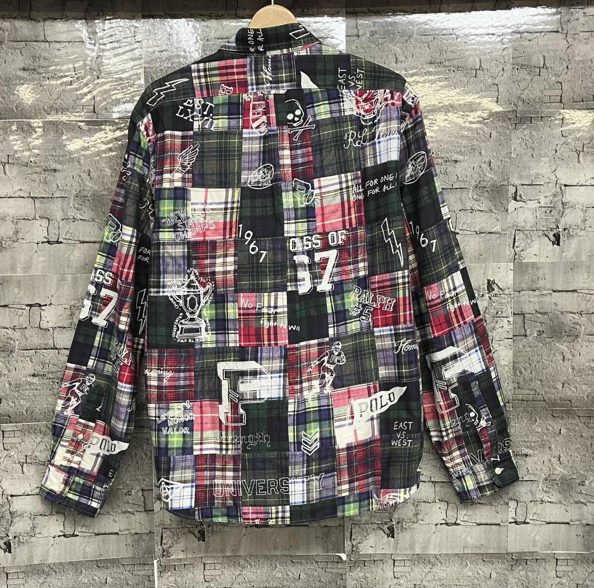 RALPH LAUREN ラルフローレン Patchwork パッチワークデザイン マルチ 長袖シャツ サイズL
