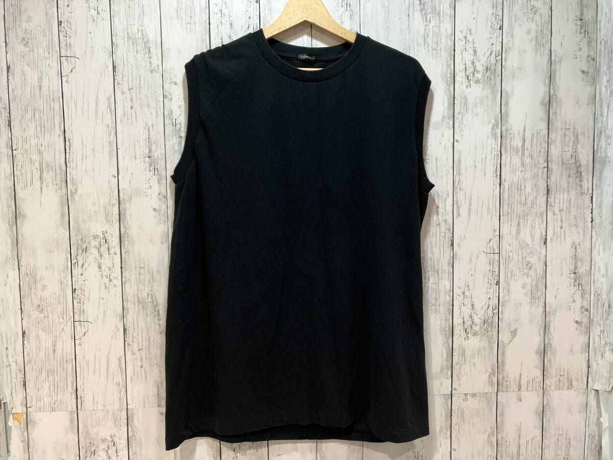 100%新品，最新作 COMOLI Z01-05011 COTTON JERSEY SLEEVELESS T-SHIRT コモリ コットンジャージーノースリーブ ブラック Tシャツ Tシャツ