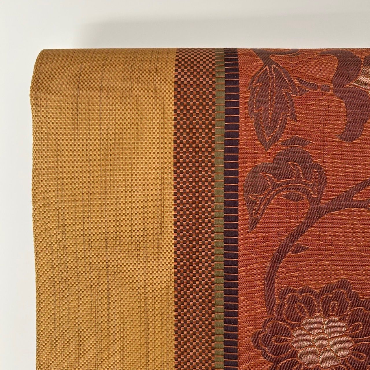 名古屋帯 本場筑前博多帯 花唐草 織り出し 八寸 正絹 着物 MA-1671