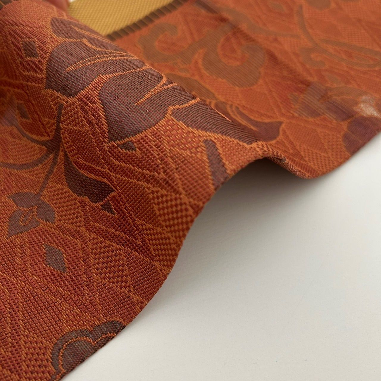 名古屋帯 本場筑前博多帯 花唐草 織り出し 八寸 正絹 着物 MA-1671