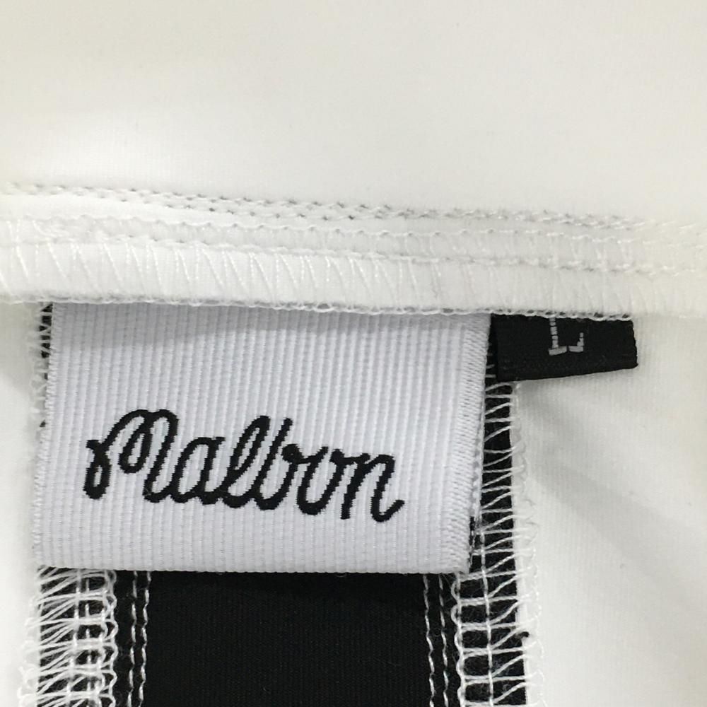 マルボン 長袖ハイネックシャツ 白×黒 ハーフジップ 韓国モデル