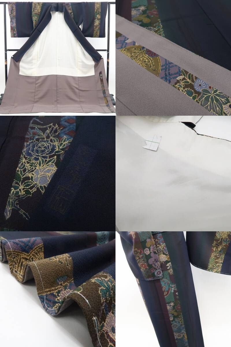 ❁tomihisa❁美品 前田仁仙 落款 更紗 着物 正絹 仕付け糸付”更紗で