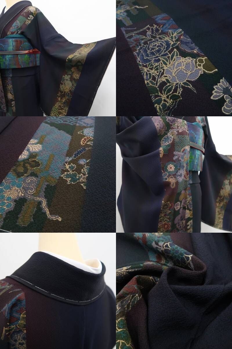 ❁tomihisa❁美品 前田仁仙 落款 更紗 着物 正絹 仕付け糸付”更紗で