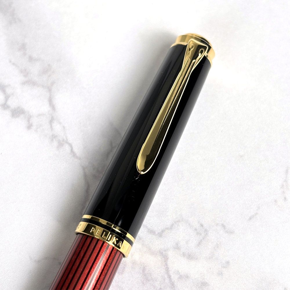  ペリカン 万年筆 吸入式 スーベレーン M 600 レッド ストライプ EF 細字 928903 筆記具 万年筆 万年筆 インク